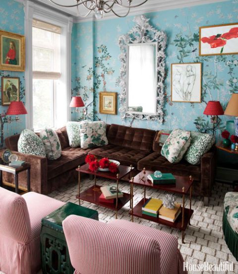 A Small Brooklyn Townhouse with Exotic Details and Luscious Colors
